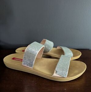 UNIONBAY Momo Slide Rhinestone-Adorned Strap Sandals